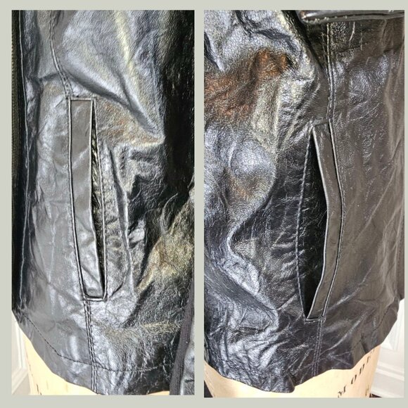 Biker Jacket Asymmetrical Zip Leather Jacket – Made in Italy – Size XL - Picture 4 of 6